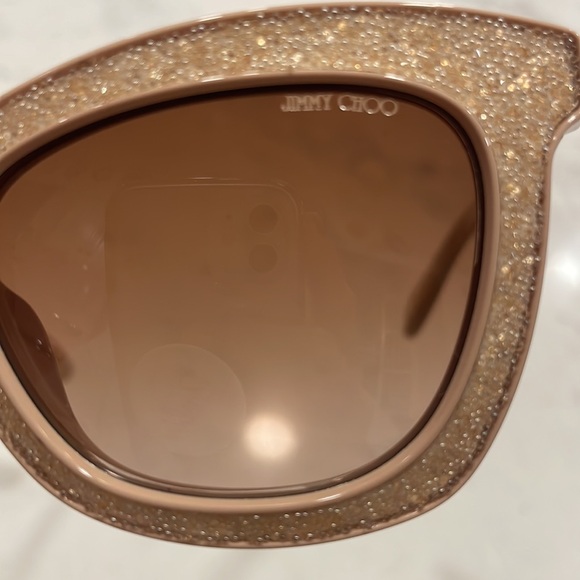 White gold glitter jimmy Choo sunglasses - Picture 4 of 7